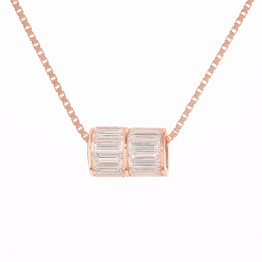 ORPHA | 4.11 Ct Baguette Pendant in 14K Rose Gold