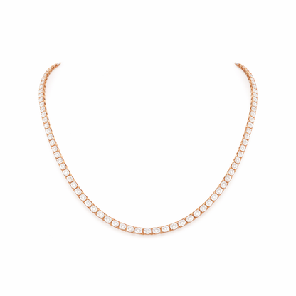 OVELA | 10.01 Ct Oval Tennis Necklace in 14K Rose Gold