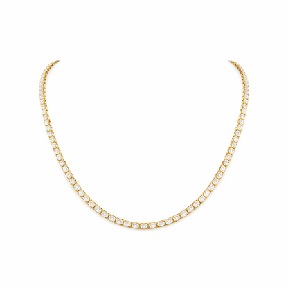 OVELA | 10.01 Ct Oval Tennis Necklace in 14K Yellow Gold