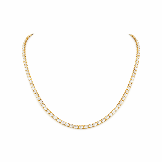 OVELA | 10.01 Ct Oval Tennis Necklace in 14K Yellow Gold