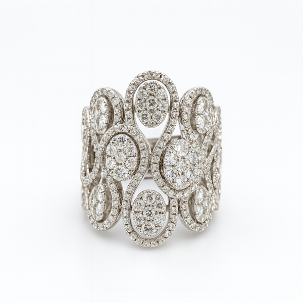Brilliance Weave Ring | Total 2.82CT Natural | 18K White Gold