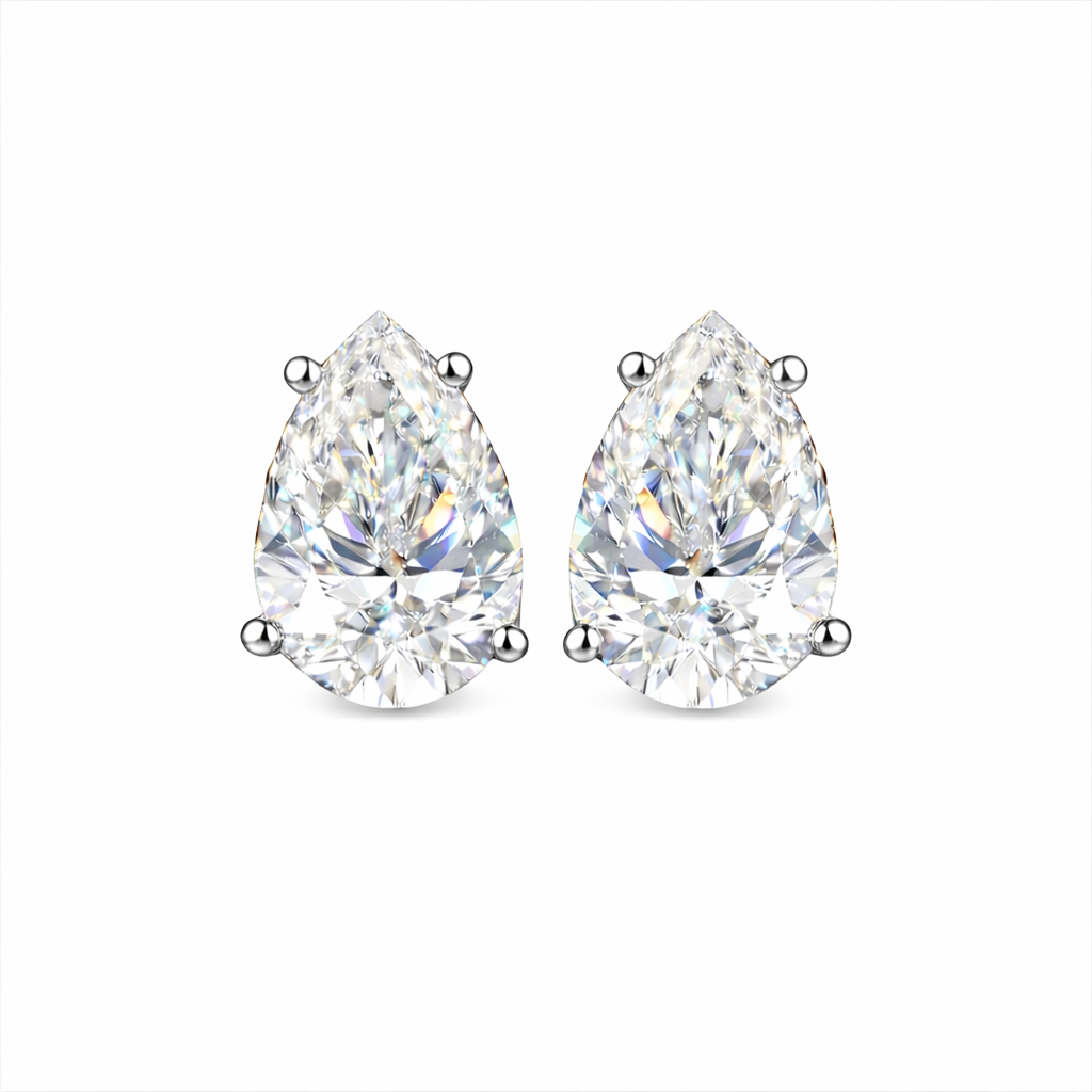 pearlume 2.06 ct pear stud earrings 18k white gold diamond
