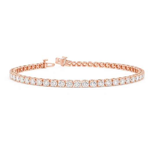 PERPETUA | 5.14 Ct Round Diamond Tennis Bracelet in 14K Rose Gold