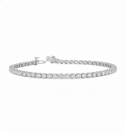 PERPETUA | 5.14 Ct Round Diamond Tennis Bracelet in 14K White Gold