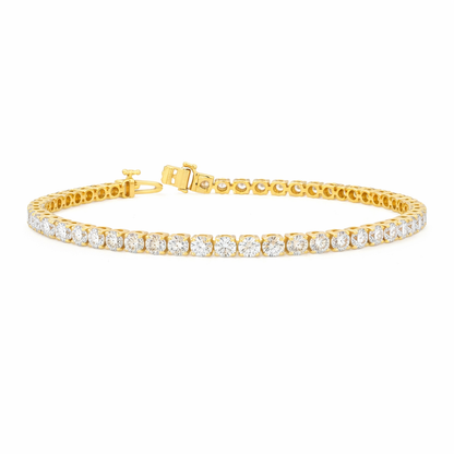 PERPETUA | 5.14 Ct Round Diamond Tennis Bracelet in 14K Yellow Gold