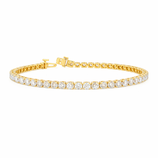 PERPETUA | 5.14 Ct Round Diamond Tennis Bracelet in 14K Yellow Gold