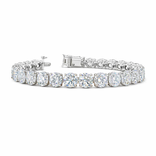 PINNACLE | 26.04 Ct Round Diamond Tennis Bracelet in 14K White Gold - Lab Grown Diamond