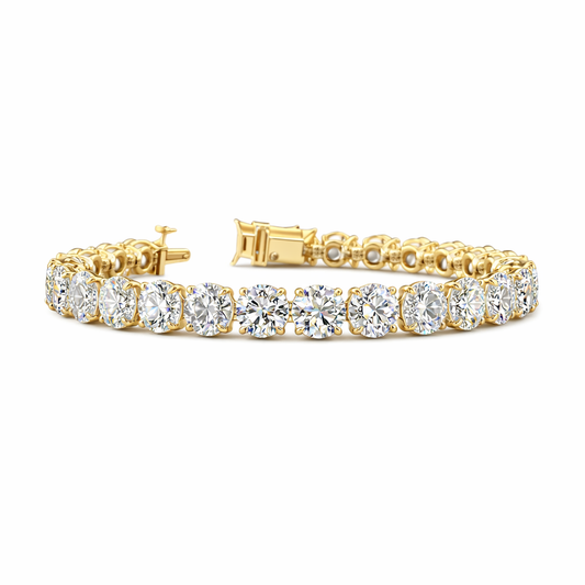 PINNACLE | 26.04 Ct Round Diamond Tennis Bracelet in 14K Yellow Gold - Lab Grown Diamond