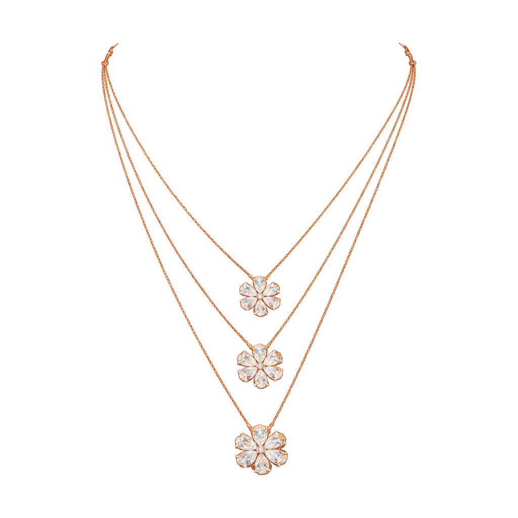 POLARIS | 9.33 Ct Mixed-Shape Diamond Necklace in 14K Rose Gold