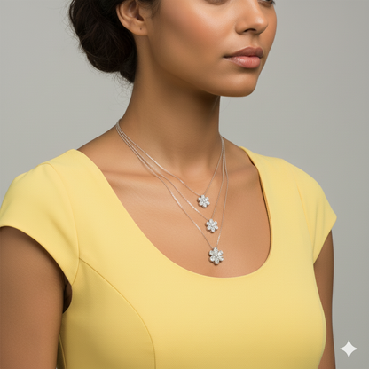 POLARIS | 9.33 Ct Mixed-Shape Diamond Necklace in 14K White Gold