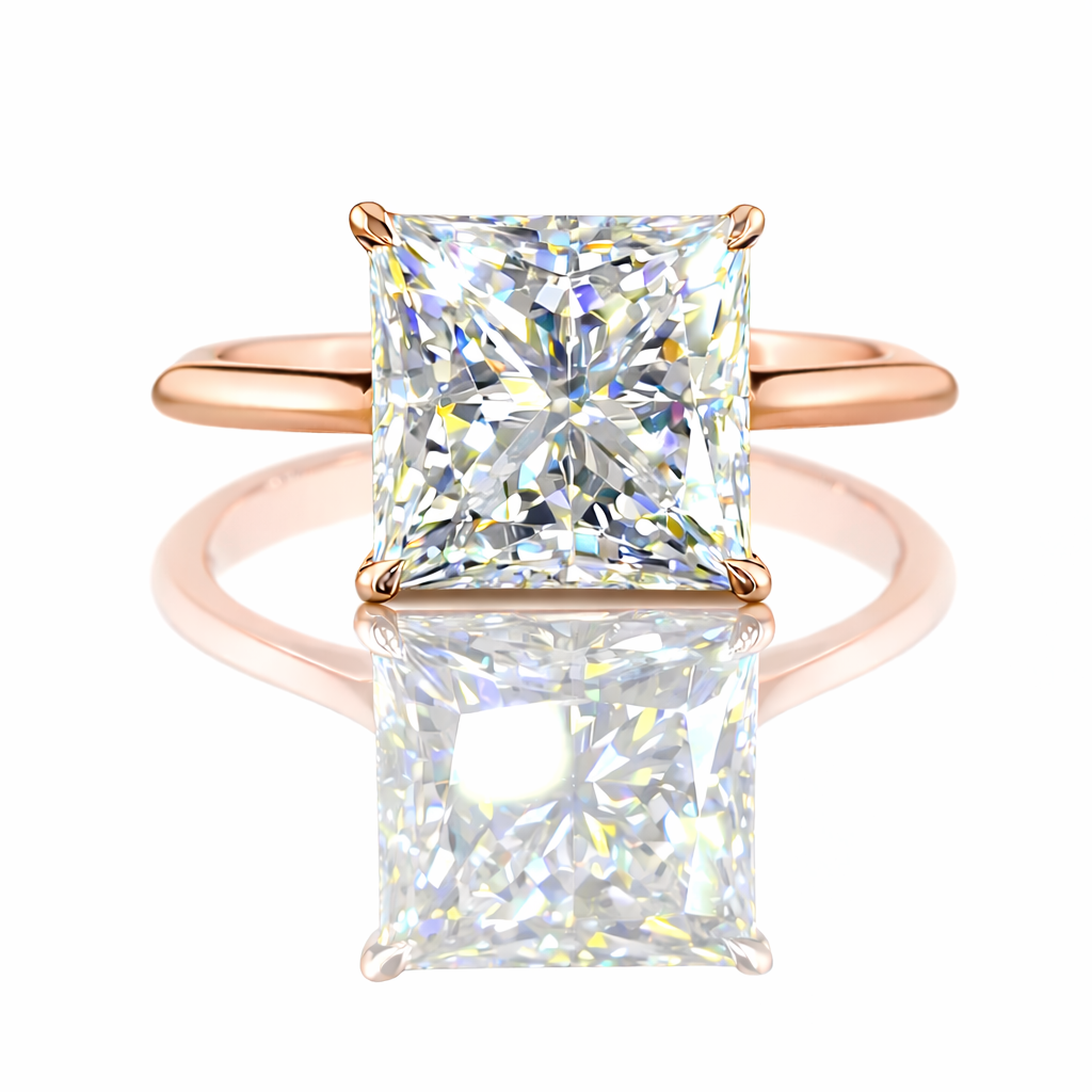 regent | 4.36 ct mixed-shape diamond hidden halo ring in rose gold