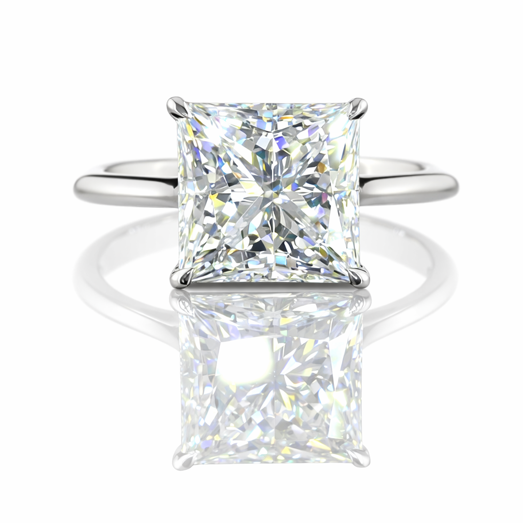 regent | 4.36 cts mixed-shape diamond hidden halo ring in white gold