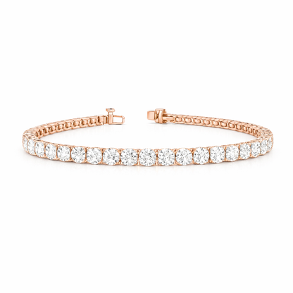 REGINA | 10.51 Ct Round Diamond Tennis Bracelet in 14K Rose Gold