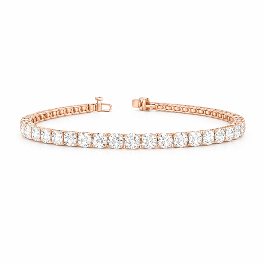 REGINA | 10.51 Ct Round Diamond Tennis Bracelet in 14K Rose Gold