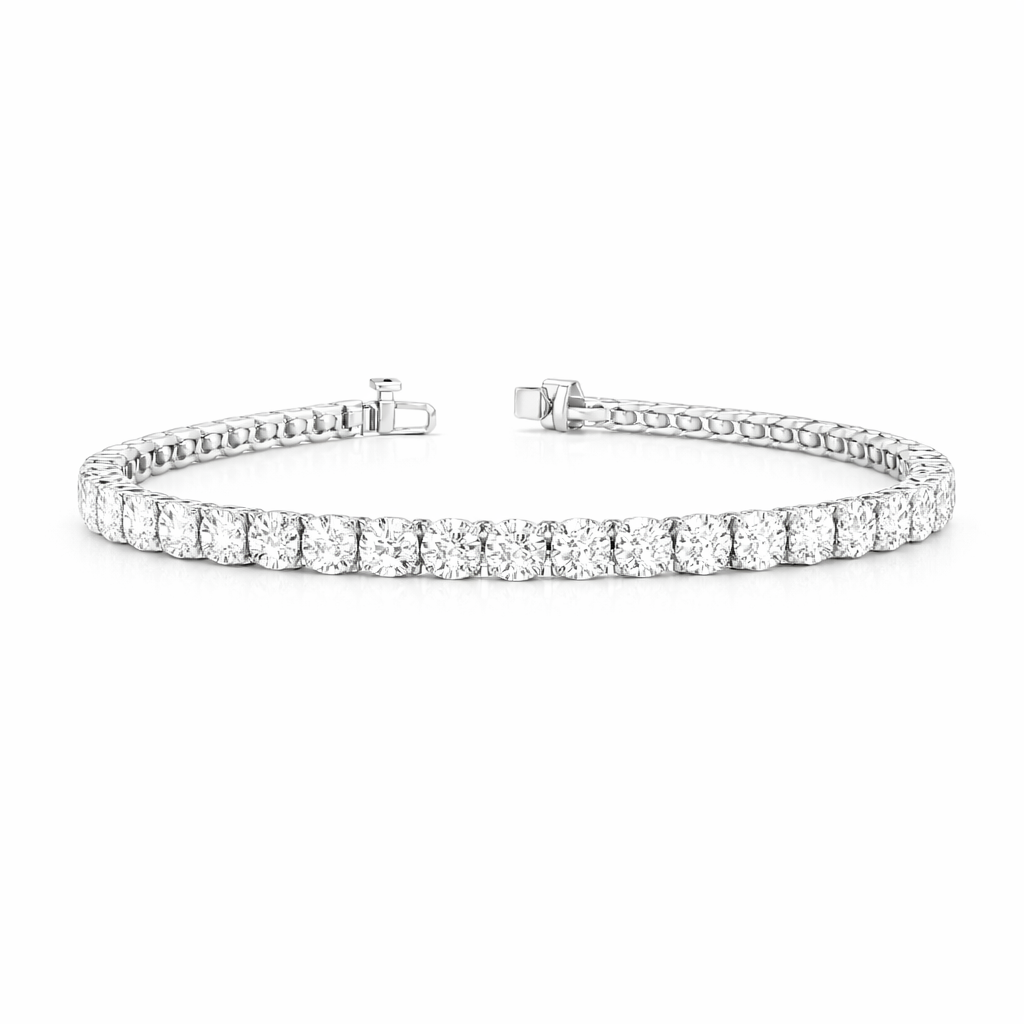 regina | 10.51 ct round diamond tennis bracelet in 14k white gold