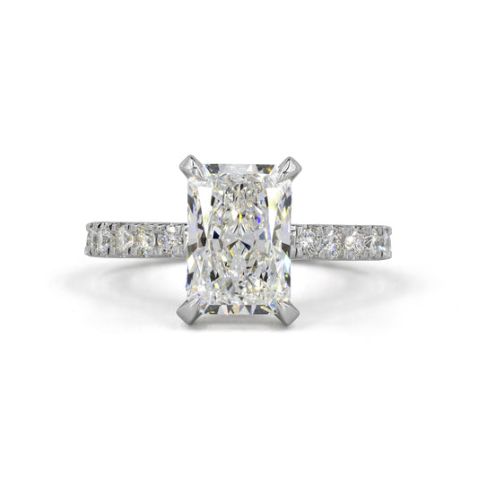 Hidden Halo Radiant 4.78ct 14K WHITE GOLD