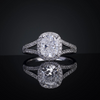 Split Shank Cushion 2.45ct 14K WHITE GOLD