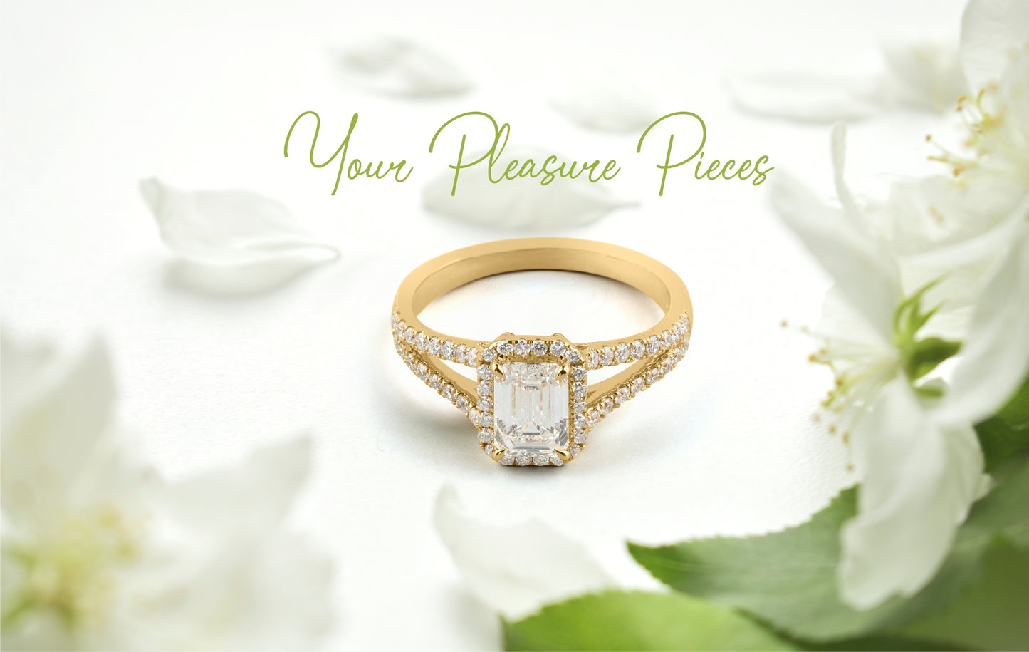 split shank emerald 1.38ct 14k yellow gold