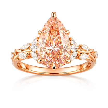 ROSAVINE | 3.12ct Pear Diamond Engagement Ring in 14K Rose Gold - Lab Grown Diamond