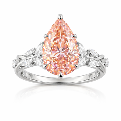 ROSAVINE | 3.12ct Pear Diamond Engagement Ring in 14K White Gold - Lab Grown Diamond