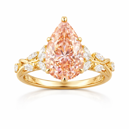 ROSAVINE | 3.12ct Pear Diamond Engagement Ring in 14K Yellow Gold - Lab Grown Diamond