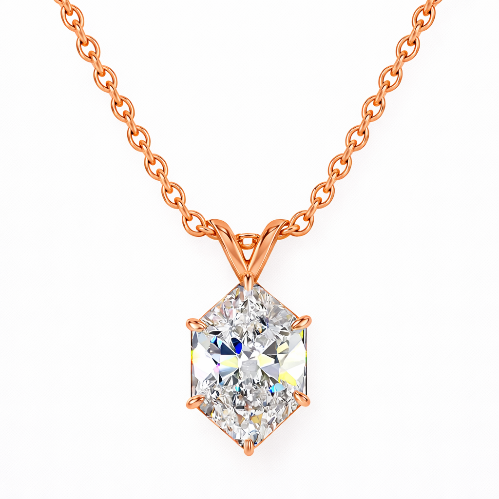 ROUNELLE | 2.07 Ct Antique Marquise Solitaire Pendant in 14K Rose Gold