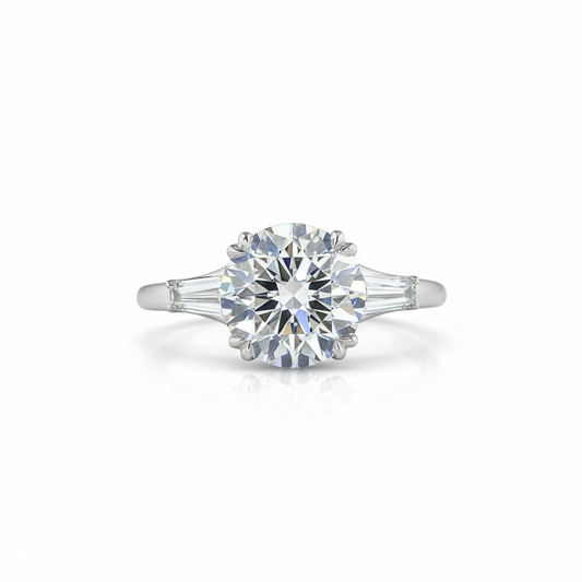 SELARA Round Diamond 3-Stone Ring | 2.88 cts | 14K Gold - Lab Grown Diamond