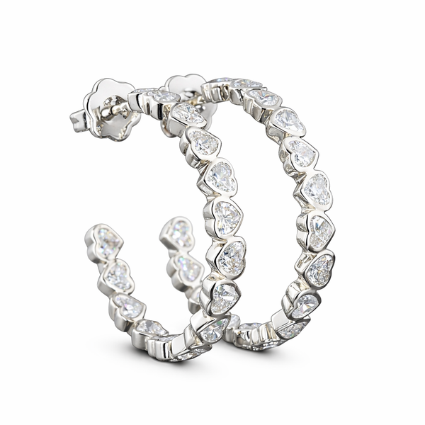 SELENE | 3.28 Ct C-Hoop Diamond Earrings in 14K Yellow Gold - Lab Grown Diamond