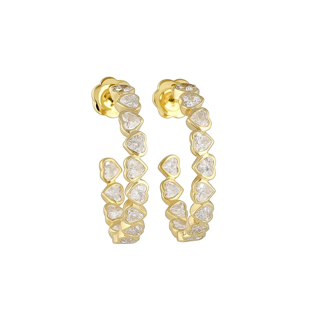 selene | 3.28 ct c-hoop diamond earrings in 14k yellow gold