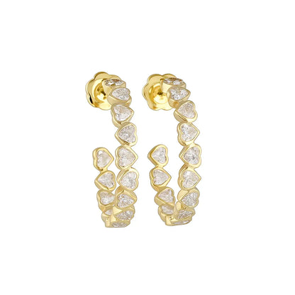 SELENE | 3.28 Ct C-Hoop Diamond Earrings in 14K Yellow Gold