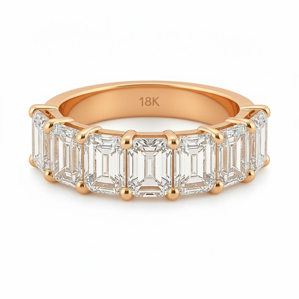 septet |  6.07 carat emerald ring in 18k white gold - lab grown diamond