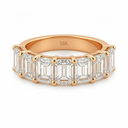 SEPTET |  6.07 Carat Emerald Ring In 18K White Gold - Lab Grown Diamond