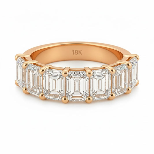 SEPTET |  6.07 Carat Emerald Ring In 18K White Gold - Lab Grown Diamond