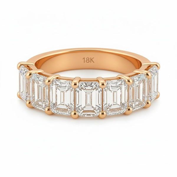 SEPTET |  6.07 Carat Emerald Ring In 18K White Gold - Lab Grown Diamond