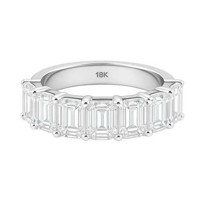 SEPTET |  6.07 Carat Emerald Ring In 18K White Gold - Lab Grown Diamond