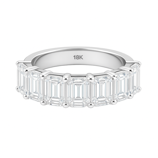 SEPTET |  6.07 Carat Emerald Ring In 18K White Gold - Lab Grown Diamond