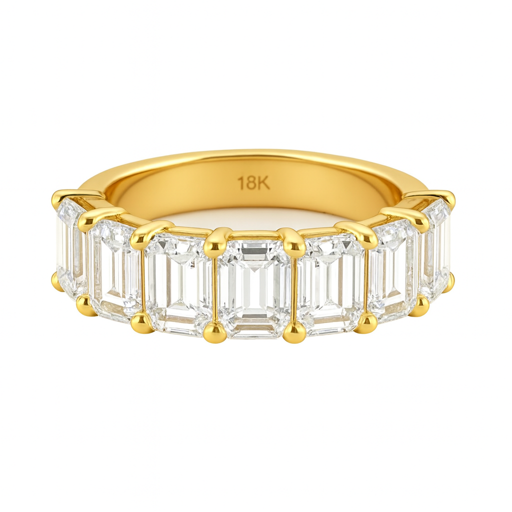 septet |  6.07 carat emerald ring in 18k white gold - lab grown diamond