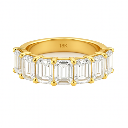 SEPTET |  6.07 Carat Emerald Ring In 18K White Gold - Lab Grown Diamond