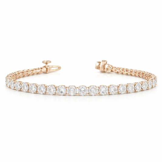 SERAPHIM | 7.7 Ct Round Diamond Tennis Bracelet in 14K Rose Gold
