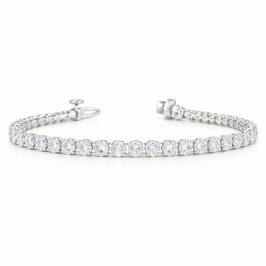 SERAPHIM | 7.7 Ct Round Diamond Tennis Bracelet in 14K White Gold