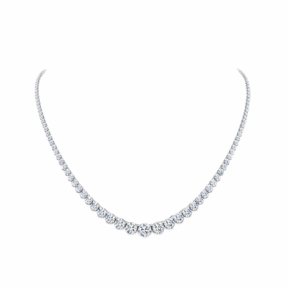 SERELINA| 10.65 Ct Round Riviera Necklace in 14K White Gold