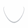 SERELINA| 10.65 Ct Round Riviera Necklace in 14K White Gold