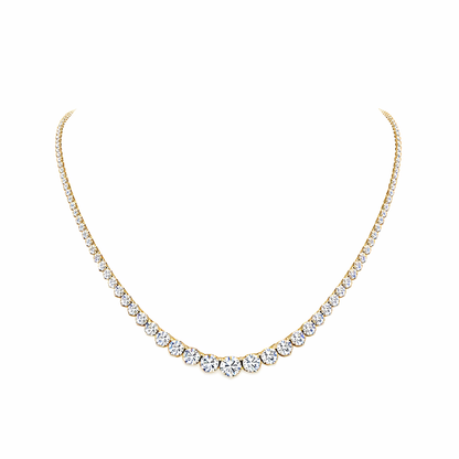 SERELINA| 10.65 Ct Round Riviera Necklace in 14K Yellow Gold
