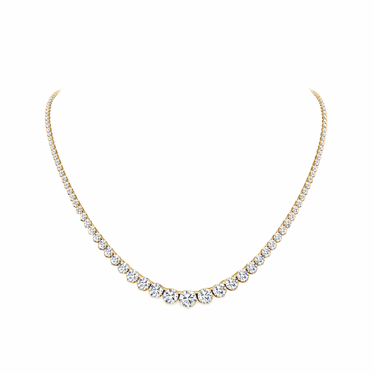 SERELINA| 10.65 Ct Round Riviera Necklace in 14K Yellow Gold