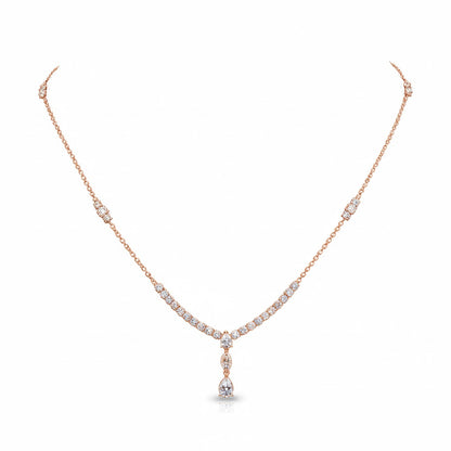 SERENITY | 3.09 Ct Mixed-Shape Diamond Necklace in 14K Rose Gold