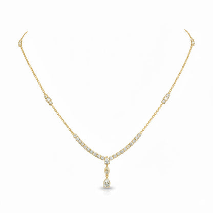 SERENITY | 3.09 Ct Mixed-Shape Diamond Necklace in 14K Yellow Gold