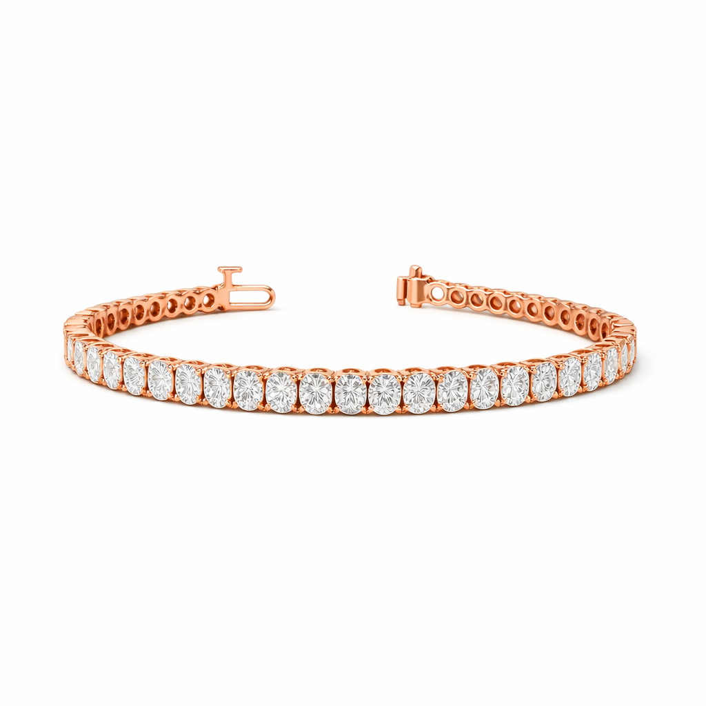 vapor | 14.86 ct oval diamond tennis bracelet in 14k white - lab grown diamonds