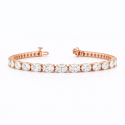 SIVENA | 5.26 Ct Oval Diamond Tennis Bracelet in 14K Rose Gold