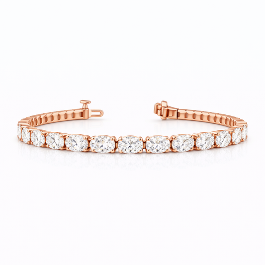 SIVENA | 5.26 Ct Oval Diamond Tennis Bracelet in 14K Rose Gold