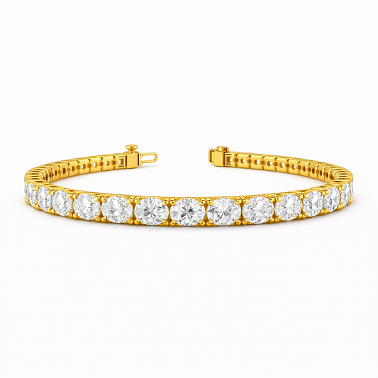 SIVENA | 5.26 Ct Oval Diamond Tennis Bracelet in 14K Yellow Gold